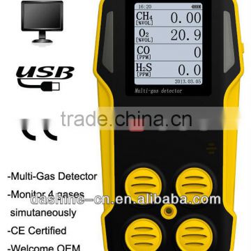 4 in 1 Multi Gas Detector for CH4/LEL, CO, O2, H2S