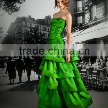 Designer Strapless Floor-length Emerald Green Evening Dress(EVFA-1101)