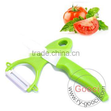 Chef Kitchen Cutlery White Advanced Ceramic Paring 3" Knife + patato Peeler Set                        
                                                Quality Choice