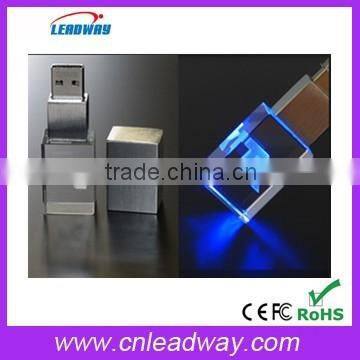 usb drive 8gb blue light bulk buy from China customized 3D logo with metal box