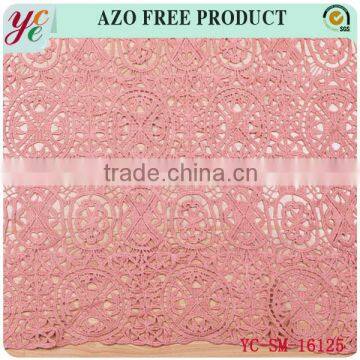 Dark color fashion eyelet embroidery fabric chemical lace fabric for garment