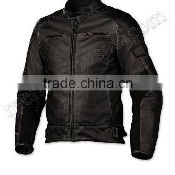 High Quality Black Leather Motorbike Jackets