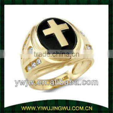 18K gold men's ring with cross,men's cross ring(JW-G11716)