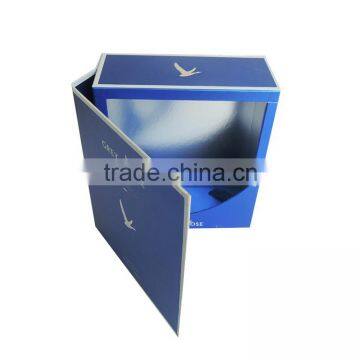 Cardboard blue wine glasses packaging box