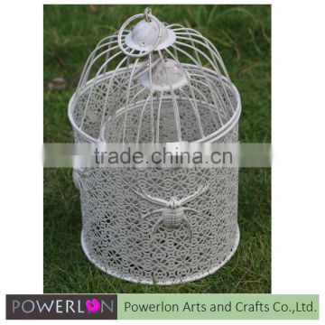 Eco-friendly antirust hanging white iron bird cage