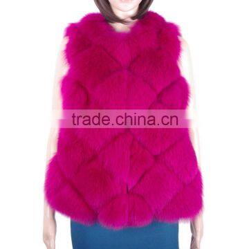 Winter New Fox Fur Vest Women Elegant Real Full Pelt Fox Fur Gilet KZ150142