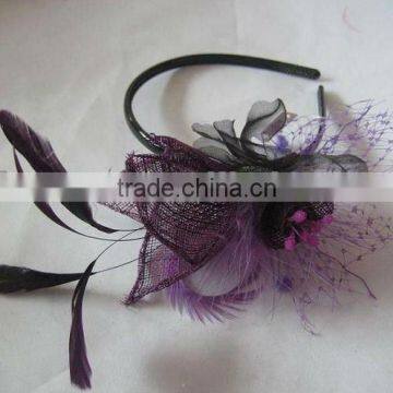 High quality sinamay feather fascinators for European market