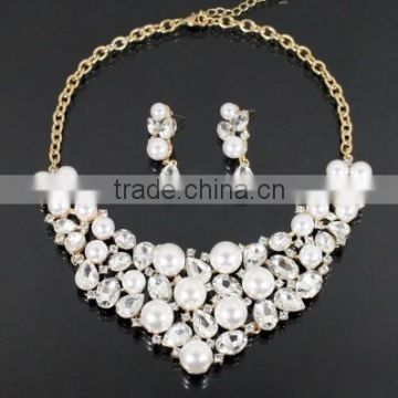 Pearl & Crystal Fashion Party-Evening Necklace Set