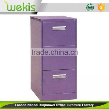 Beautiful style steel vertical 3 drawer purple filing cabinet