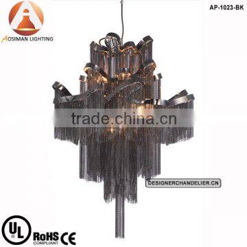 Black Chain Stream Suspension Lamp