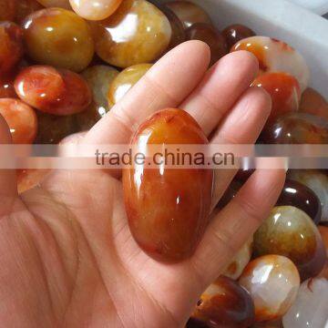 natural polished free oval shape rock crystal stone carved agate egg