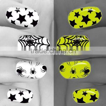 Custom ThumbsUp color changing nail art sticker glow in the dark nail polish wraps travel-friendly double-ended nail patch