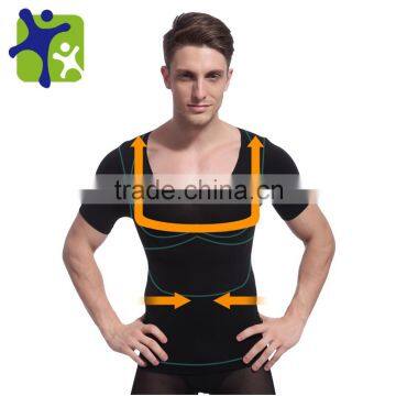 male Body Shaper Short Sleeve Undershirt t shirt , Adult Compression t shirt,NY103