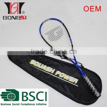 Full carbon squash racket with cover