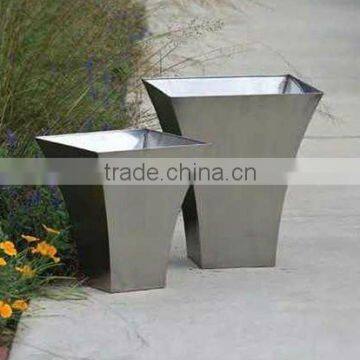 Stainless Steel Short Flared Square Planter