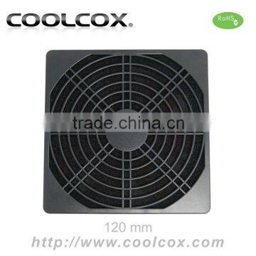 CoolCox 120mm fan filter,plastic and sponge material,exhaust fan filter,dust filter