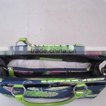 New Design Custom Handbag Wax Print Fabric Bag and PU Top Handle Bag photo-3