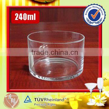 240ml small cylinder shape glass bowl set for granulate sugar