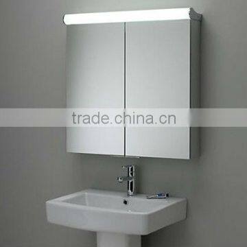 Luxury villa bathroom fluorescent mirror cabinet with top lighted