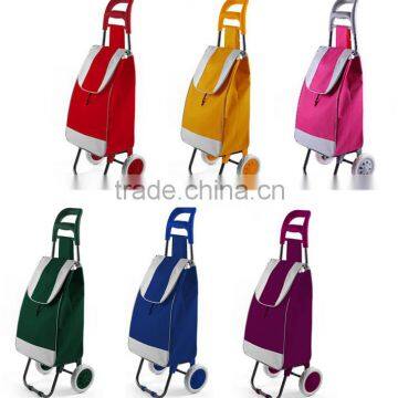 cheap solid color 600D fabric shopping trolley JX-A2D-30