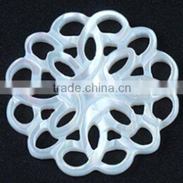 Fancy cut white mother of pearl shell findings/accessories/components/carving for jewelry setting