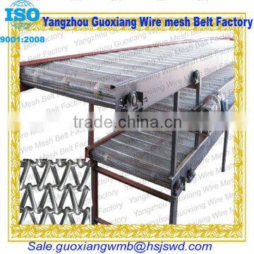 side guard and angle product stopper type chain conveyor wire mesh belt