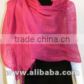 Fushia hand-loomed scarves