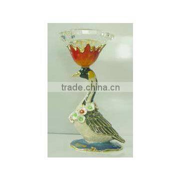 Hawaii enamel crystal candle holder/candler/candle stick