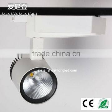 COB tiltable 3 phase led track light cylindrical 3 years warranty Commercial Lighting
