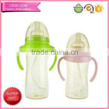 2016 latest design standard neck 210ml ppsu baby milk bottle with handle