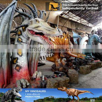 MY Dino-C029 Life-sized plastic dragon head statues for sale