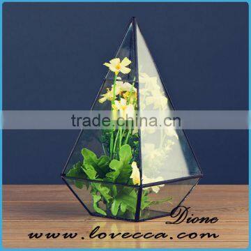 Hot design wholesale indoor plant glass terrarium clear glass geometrical hanging terrarium