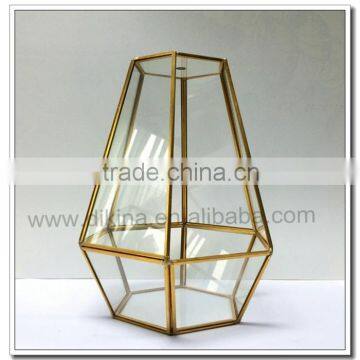 Brass Copper Bronze Rose Gold Silver Plated jewelry stand~ Bouquet Stand- Crystal Moments - glass geometric crystal flower stand