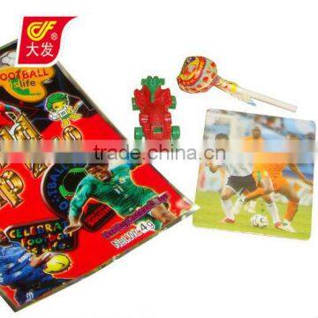 world cup toy card with lollipop