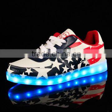 Hot Selling Rechargeable LED Light High Quality Flag Shoes Light Up Shoes