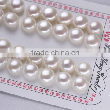 11-12mm AAA large size button pearl half drilled one hole