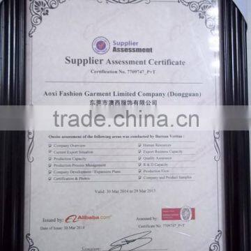 supplier assessment certificate