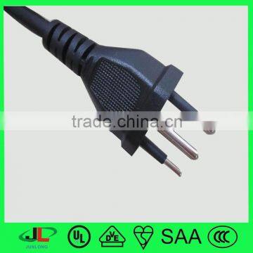 UC standard brazil 3 pin ground plug with high quality copper eletrical wire cord