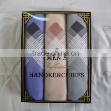 Men 100% cotton handkerchiefs with box packing wholesales