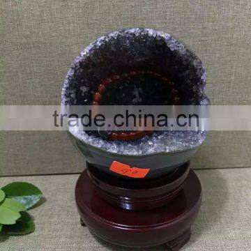 Beautiful natural amethyst open smile crystal geode for sale
