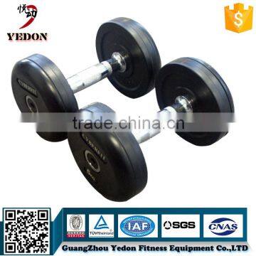 Gym body building machine Fixed black rubber dumbell Professional use Fitness Equipment