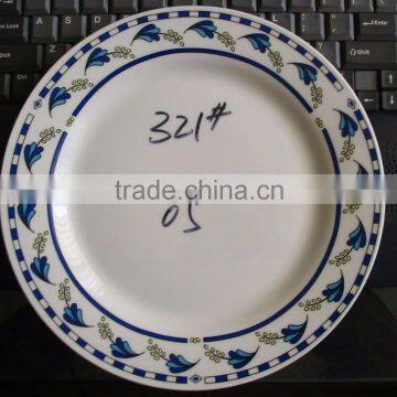 China Supply china ceramic porcelain white dinner plate with blue flower