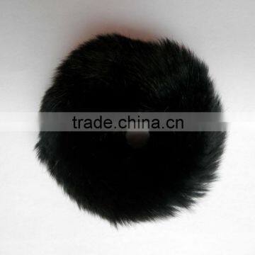 High Quality Hair Band Made by Black Rex Rabbit Fur Ball
