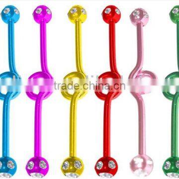 colourful ear piercing jewelry Surgical Steel Industrial Barbell