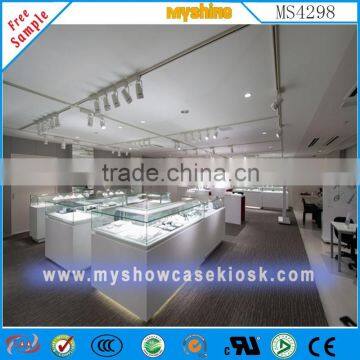 luxurious shopping mall jewelry showcase jewelry kiosk jewelry glass cabinet