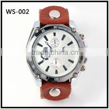 (WS-002)wholesale charming alloy wrist watch leather bracelet