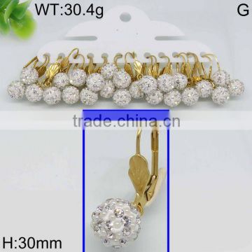 Wholesale latest design crystal bead jhumke gold earring jewellery