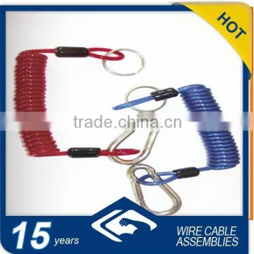 security /safety cable with key chain and hooks