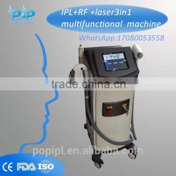 ipl rf shr Hair Removal IPL laser Permanent hair removal+Tattoo Removal machine POP-E8 / Laser +E-LIGHT+RF+Black doll baby 3300w