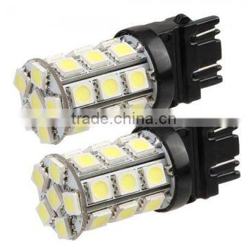 2 T20 3157 Pure White 5050 SMD 27 LED Tail Backup Turn Signal Light Bulb